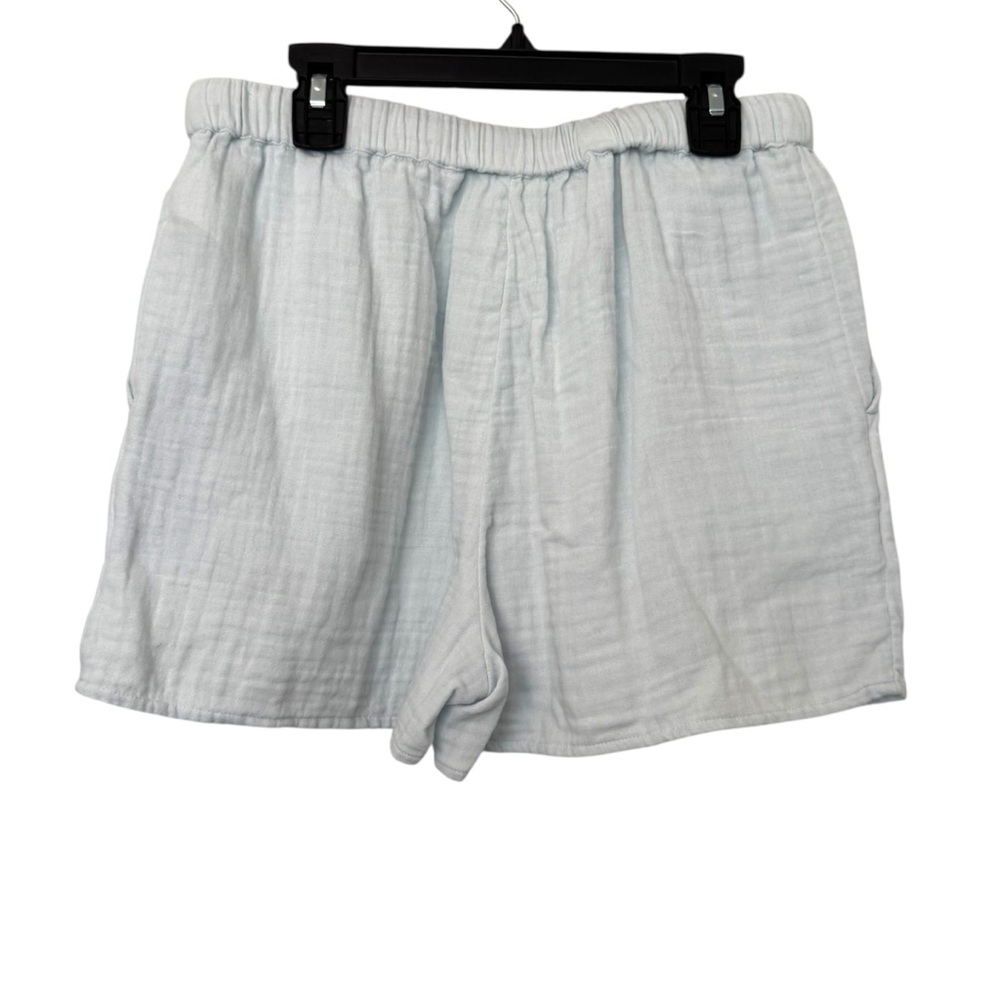 Wilfred Free Gauze Button Down Shirt & Shorts Set Light Blue - Picture 7 of 9